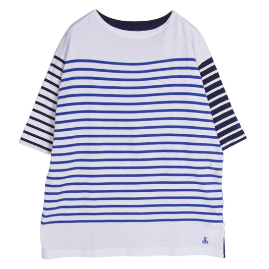SOPHNET. ソフネット 22SS SOPH-220103 × ARMOR-LUX アルモリュクス S/S LOOSE FIT COLOR PANELED BRENTON SHIRT ボーダー ワイド Tシャツ ネイビー系 L【中古】