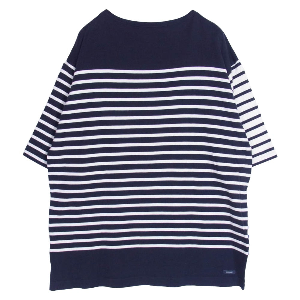 SOPHNET. ソフネット 22SS SOPH-220103 × ARMOR-LUX アルモリュクス S/S LOOSE FIT COLOR PANELED BRENTON SHIRT ボーダー ワイド Tシャツ ネイビー系 L【中古】