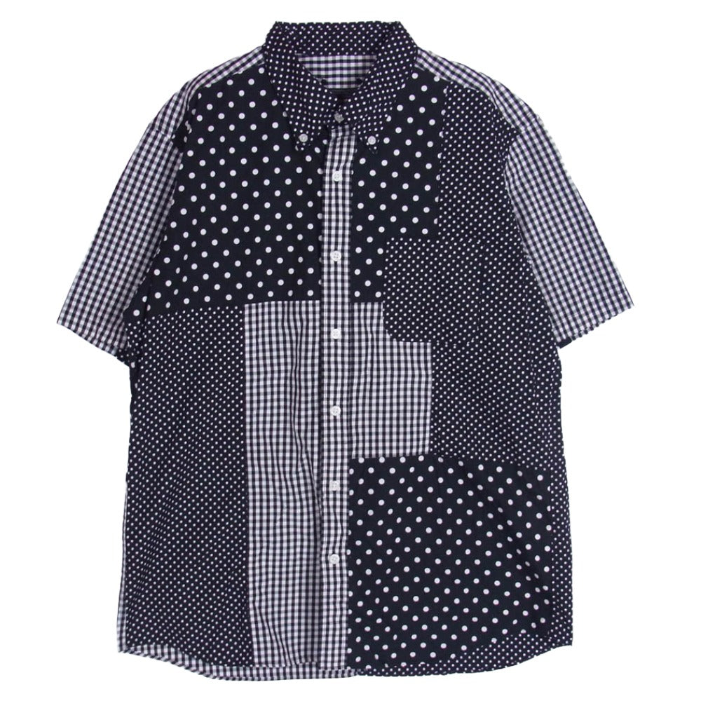 SOPHNET. ソフネット SOPH-190085 PATCH WORK BD SHIRT 水玉 半袖 シャツ ブラック系 XL【中古】
