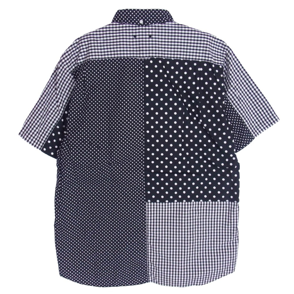 SOPHNET. ソフネット SOPH-190085 PATCH WORK BD SHIRT 水玉 半袖 シャツ ブラック系 XL【中古】