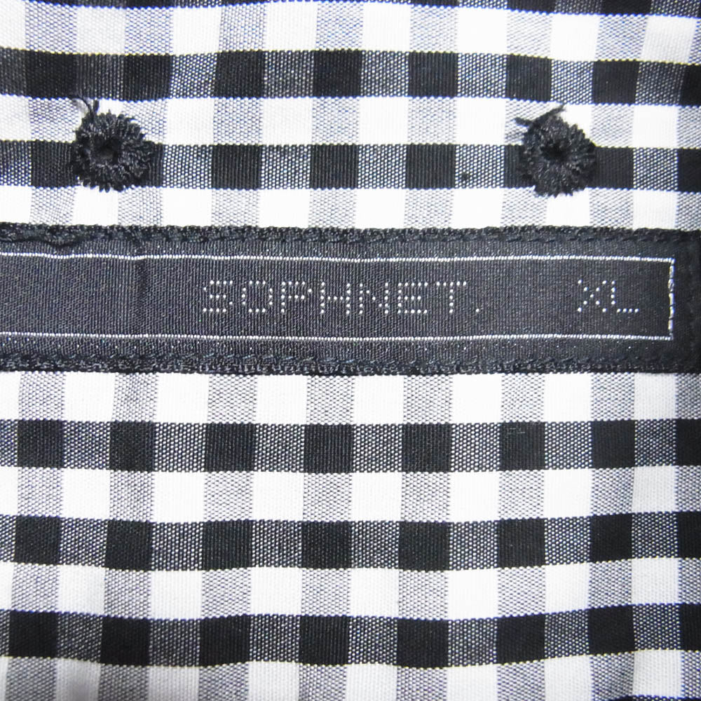 SOPHNET. ソフネット SOPH-190085 PATCH WORK BD SHIRT 水玉 半袖 シャツ ブラック系 XL【中古】