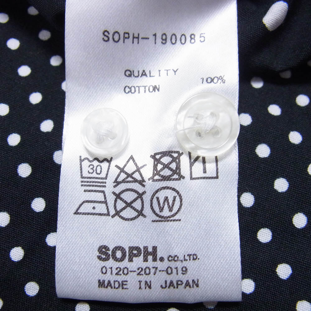 SOPHNET. ソフネット SOPH-190085 PATCH WORK BD SHIRT 水玉 半袖 シャツ ブラック系 XL【中古】
