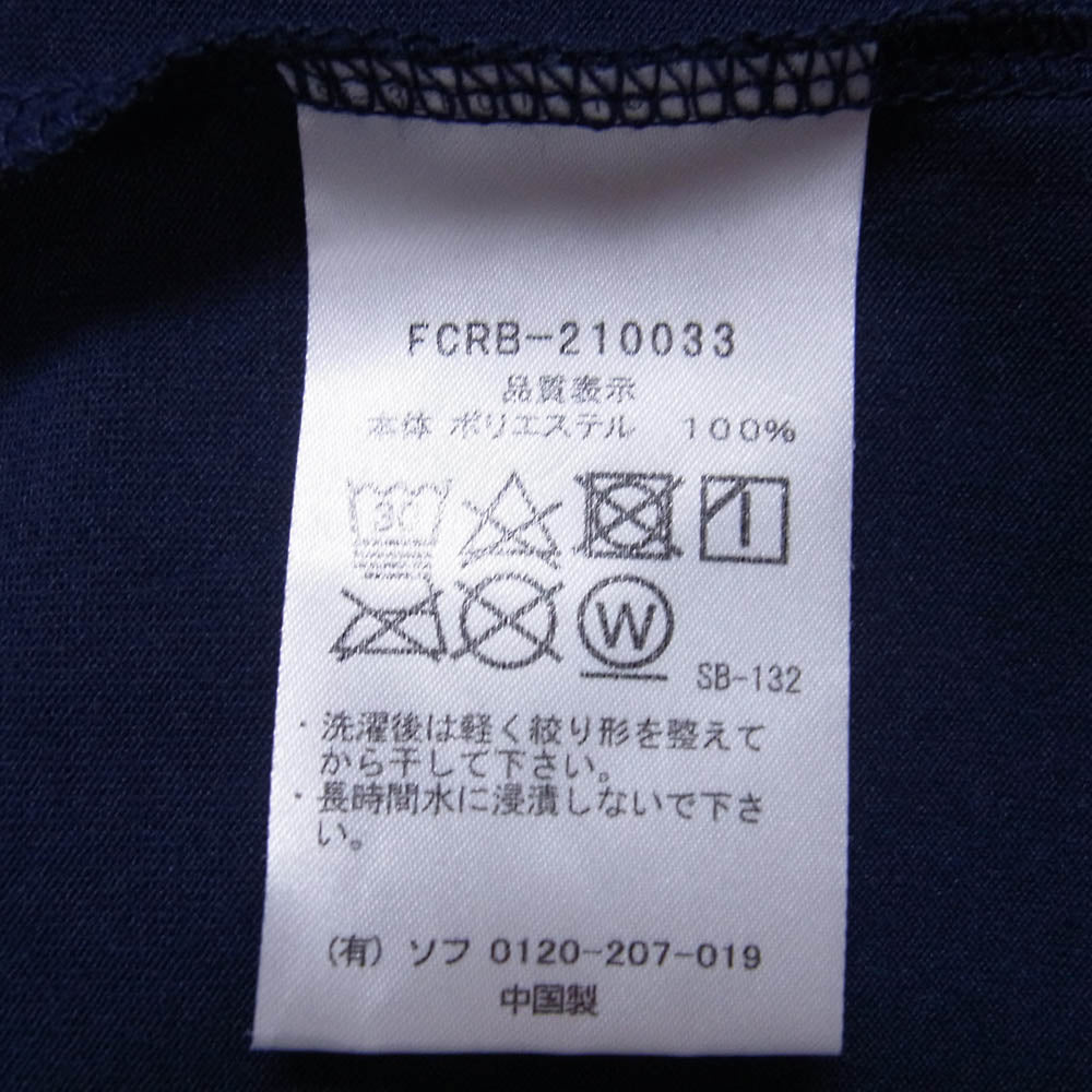 F.C.R.B. エフシーアールビー FCRB-210033 POLARTEC POWER DRY AUTHENTIC LOGO TEE ポーラテック パウダードライ ロゴ Tシャツ ネイビー系 L【中古】