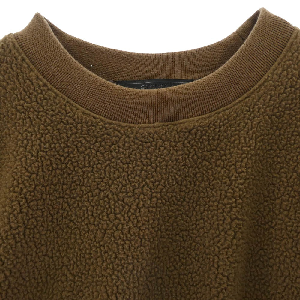 SOPHNET. ソフネット 22AW SOPH-202054 POLARTEC THERMAL PRO BOA FLEECE CREWNECK TOP ボアフリーストップ カットソー ブラウン系 M【中古】