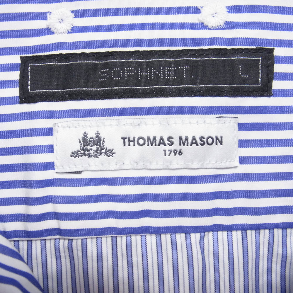 SOPHNET. ソフネット 20AW SOPH-202067 THOMAS MASON トーマスメイソン B.D SHIRT ボタンダウン 長袖 シャツ ブルー系 L【中古】