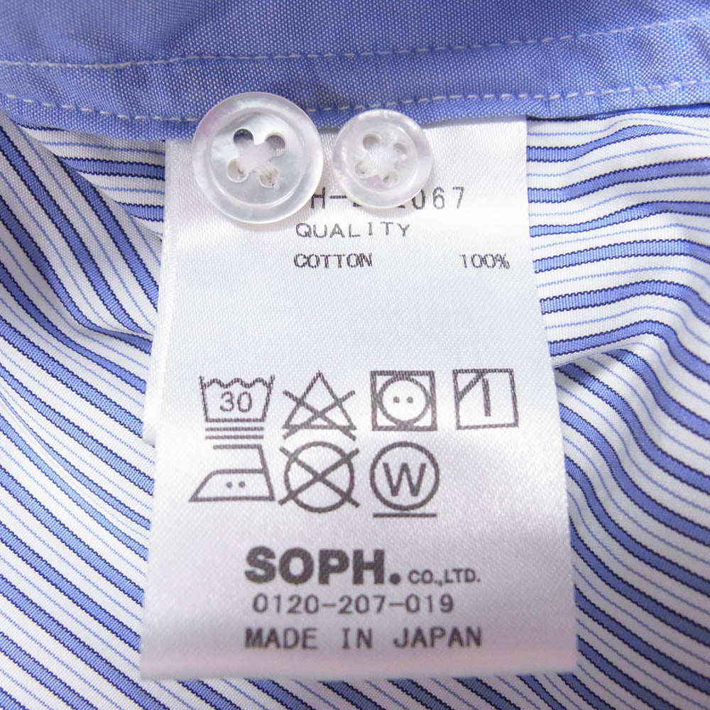 SOPHNET. ソフネット 20AW SOPH-202067 THOMAS MASON トーマスメイソン B.D SHIRT ボタンダウン 長袖 シャツ ブルー系 L【中古】