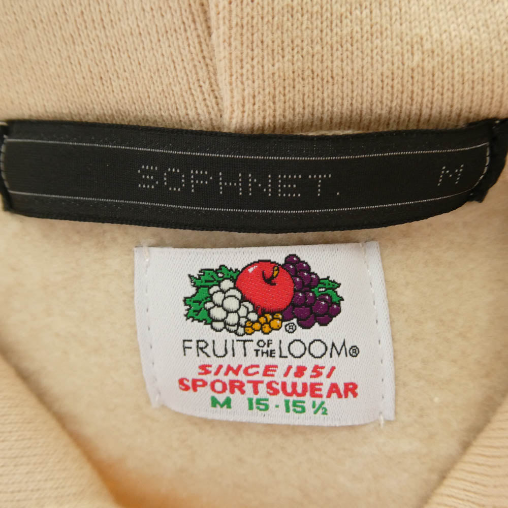 SOPHNET. ソフネット SOPH-202139 × FRUIT OF THE LOOM フルーツオブザルーム SWEAT HOODIE スウェット フーディー パーカー ベージュ系 M【中古】