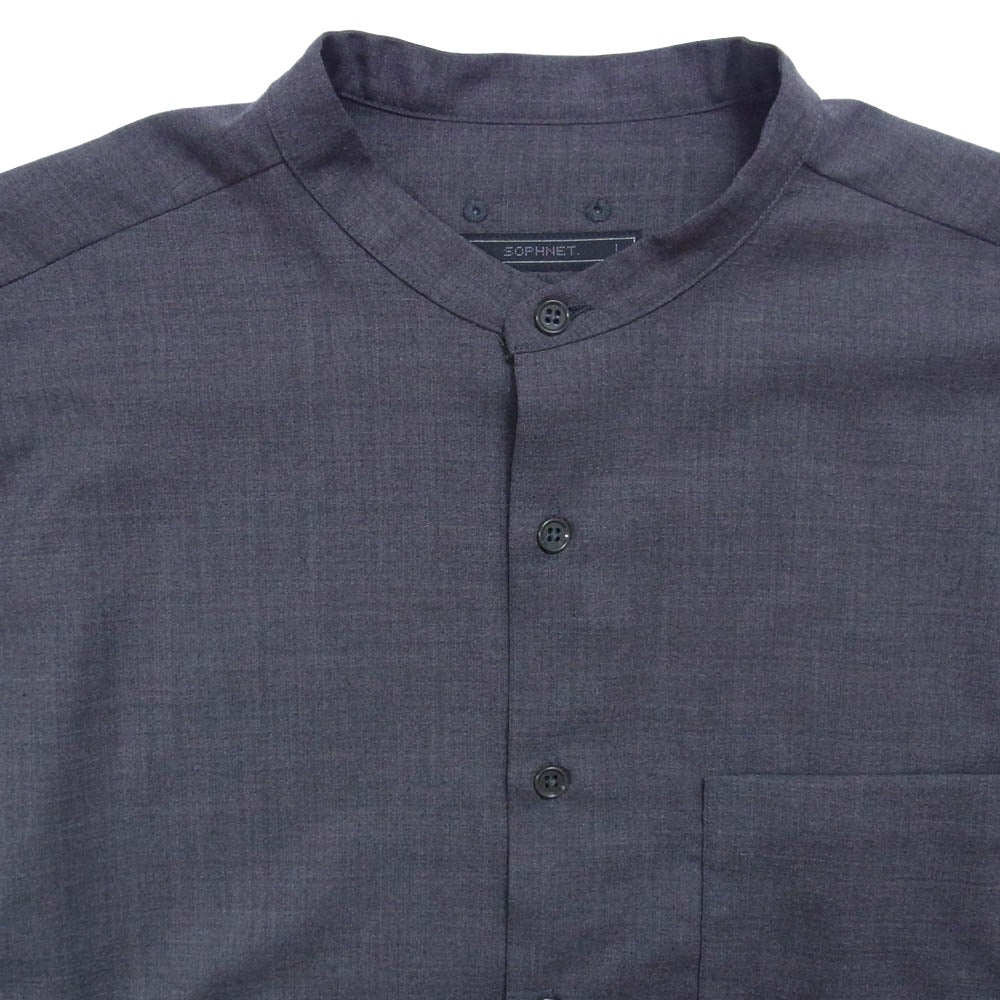 SOPHNET. ソフネット SOPH-222010 BIG BAND COLLAR SHIRT バンドカラー シャツ チャコール系 L【中古】
