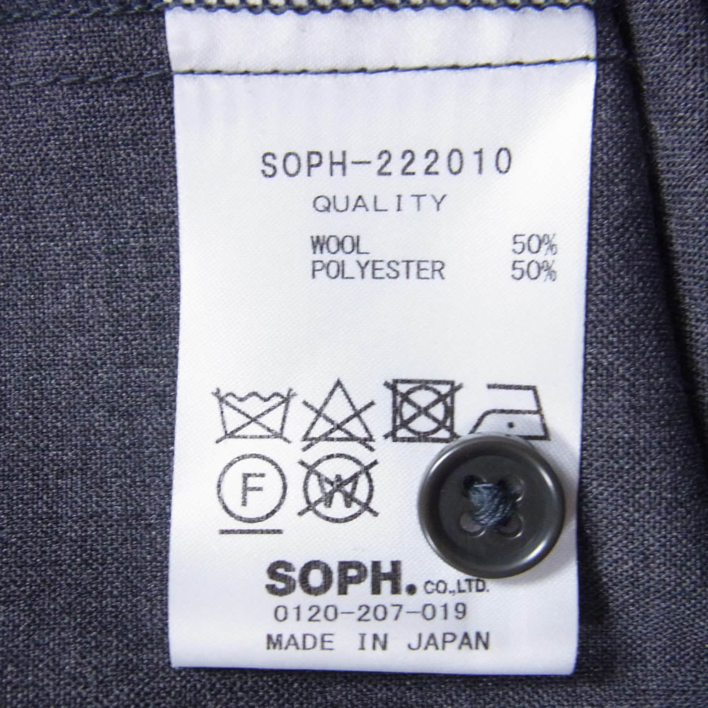 SOPHNET. ソフネット SOPH-222010 BIG BAND COLLAR SHIRT バンドカラー シャツ チャコール系 L【中古】