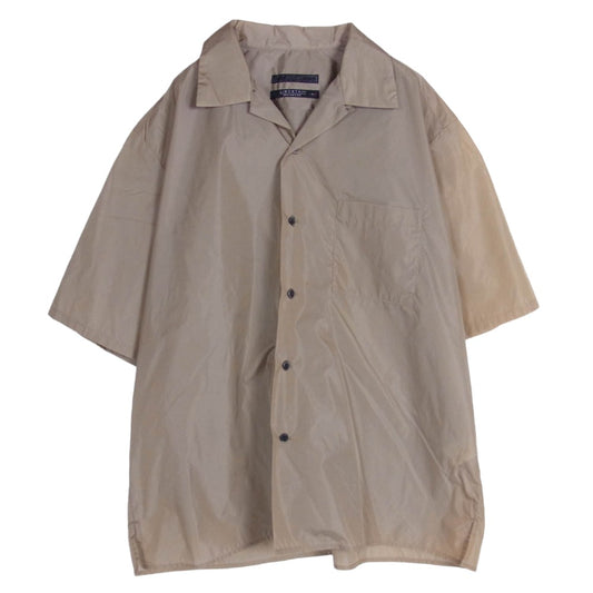 SOPHNET. ソフネット SOPH-230040 LIMONTA NYLON S/S OPEN COLLAR BAGGY SHIRT リモンタ ナイロン オープンカラー バギー シャツ ライトブラウン系 L【中古】