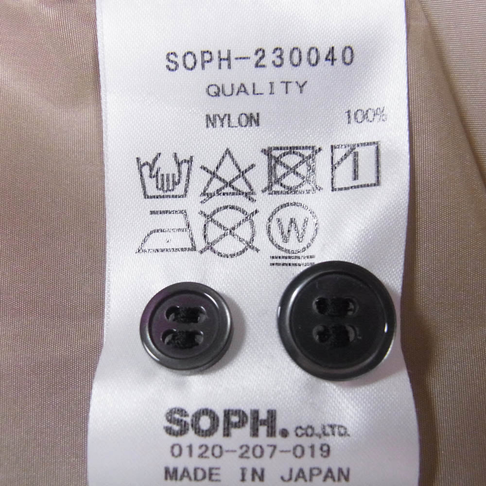 SOPHNET. ソフネット SOPH-230040 LIMONTA NYLON S/S OPEN COLLAR BAGGY SHIRT リモンタ ナイロン オープンカラー バギー シャツ ライトブラウン系 L【中古】