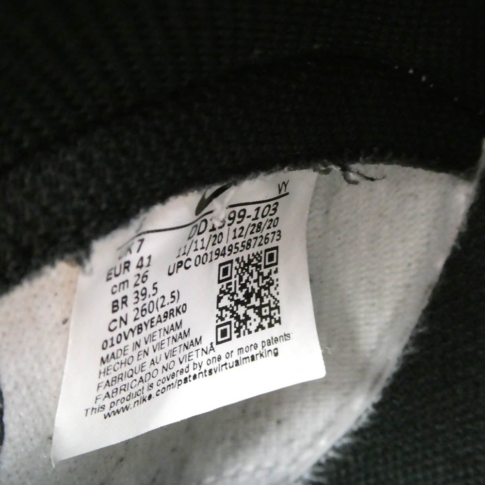 NIKE ナイキ DD1399-103 Dunk High Black and White ダンク ハイ ブラック アンド ホワイト ハイカット スニーカー ブラック系 ホワイト系 26cm【中古】