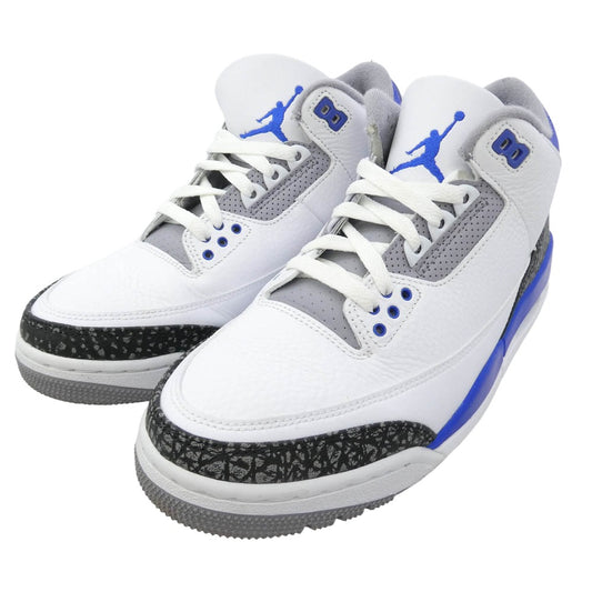 NIKE ナイキ CT8532-145 Air Jordan 3 Racer Blue エアジョーダン3 レーサー ブルー ローカット スニーカー オフホワイト系 26cm【中古】