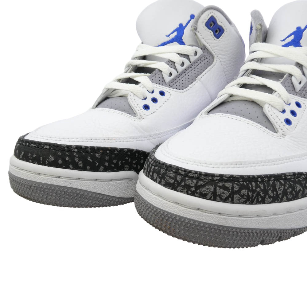 NIKE ナイキ CT8532-145 Air Jordan 3 Racer Blue エアジョーダン3 レーサー ブルー ローカット スニーカー オフホワイト系 26cm【中古】