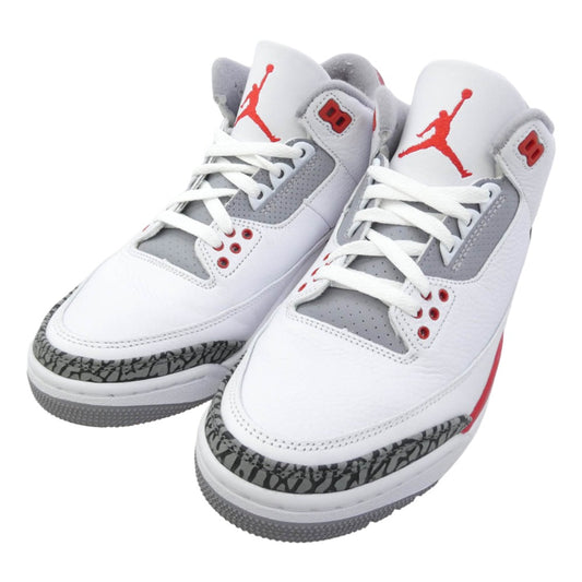 NIKE ナイキ DN3707-160 Air Jordan 3 Retro OG Fire Red 2022 エアジョーダン3 レトロ OG ファイヤーレッド ローカット スニーカー ホワイト系 26cm【中古】