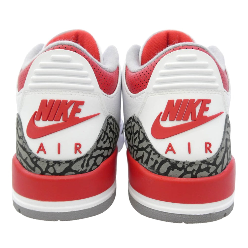 NIKE ナイキ DN3707-160 Air Jordan 3 Retro OG Fire Red 2022 エアジョーダン3 レトロ OG ファイヤーレッド ローカット スニーカー ホワイト系 26cm【中古】