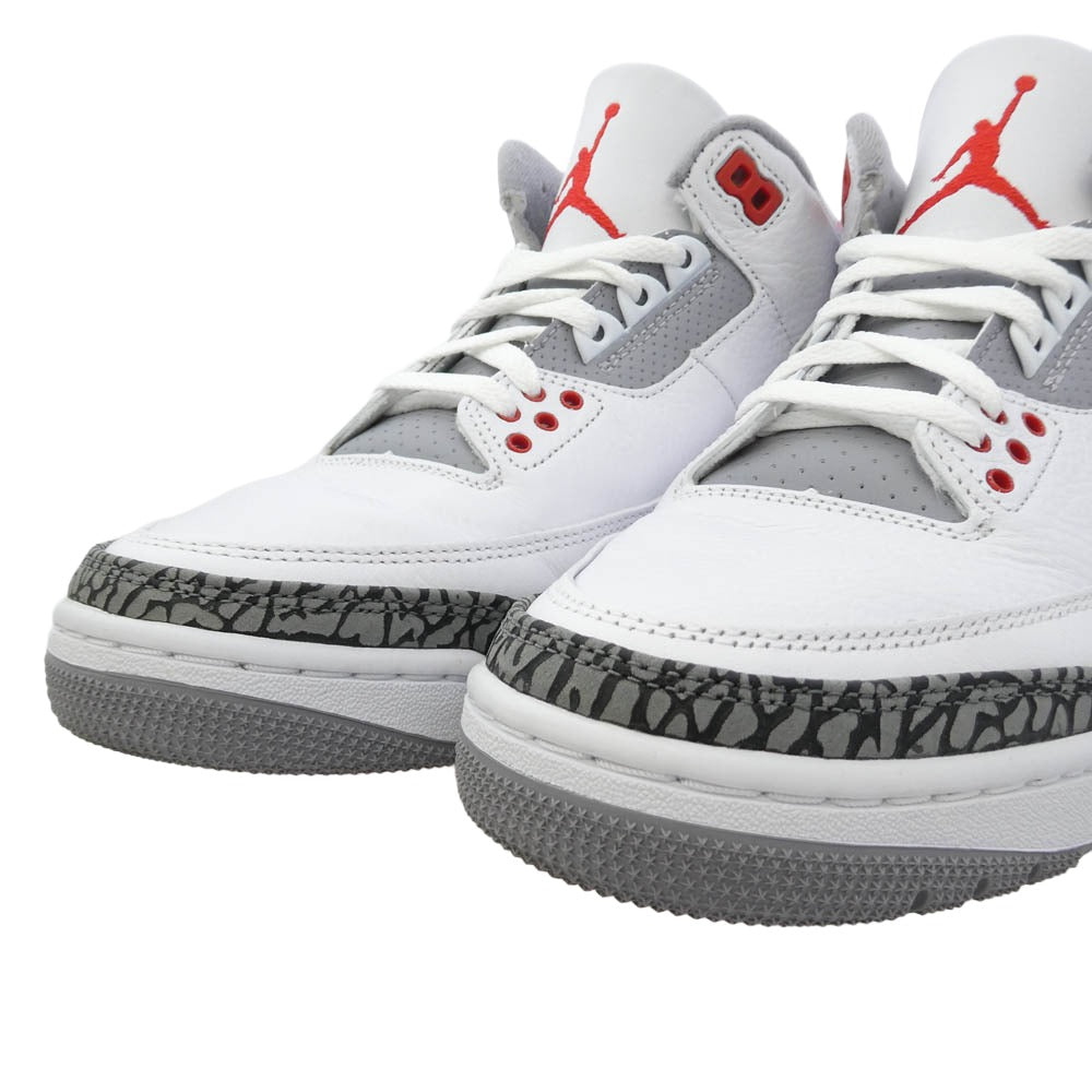 NIKE ナイキ DN3707-160 Air Jordan 3 Retro OG Fire Red 2022 エアジョーダン3 レトロ OG ファイヤーレッド ローカット スニーカー ホワイト系 26cm【中古】