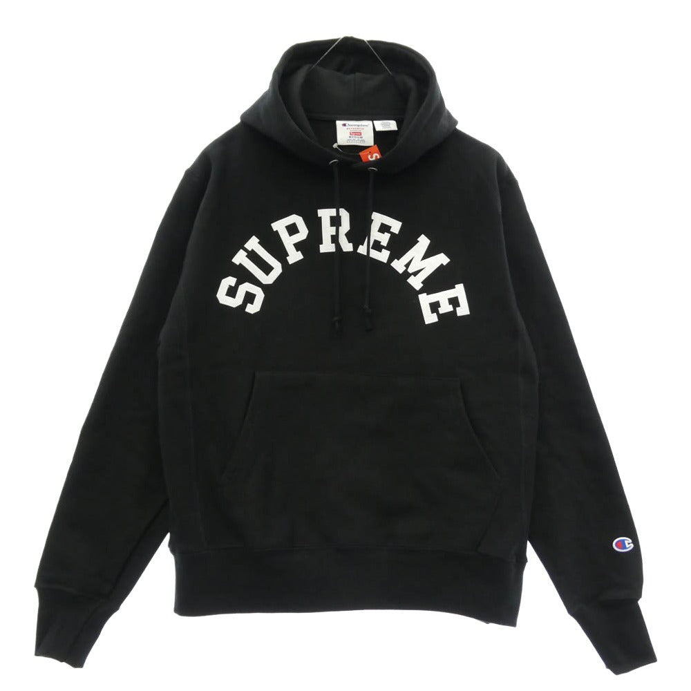 Supreme シュプリーム Champion チャンピオン 25SS x Champion Hooded Sweatshirt チャンピオン フーデッド スウェット フーディー パーカー ブラック系 M【新古品】【未使用】【中古】