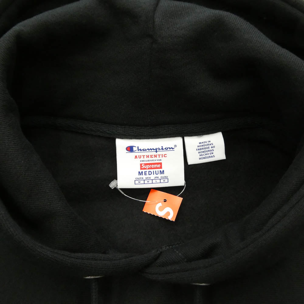 Supreme シュプリーム Champion チャンピオン 25SS x Champion Hooded Sweatshirt チャンピオン フーデッド スウェット フーディー パーカー ブラック系 M【新古品】【未使用】【中古】
