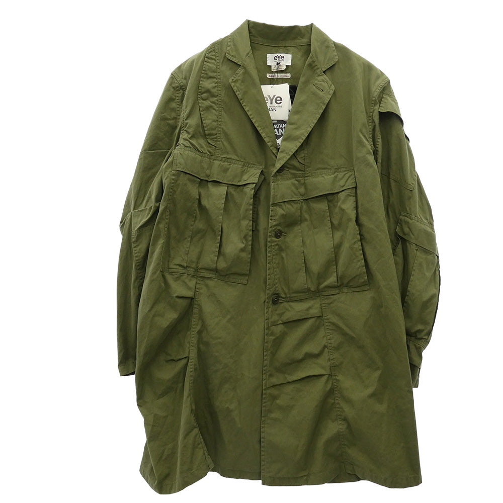 JUNYA WATANABE COMME des GARCONS MAN ジュンヤワタナベコムデギャルソンマン 25AW WP-C901 ×Needles ニードルス 綿ナイロンオックス Wネーム COAT ミリタリー コート カーキ系 L【新古品】【未使用】【中古】