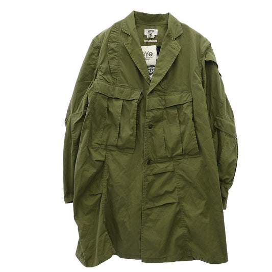 JUNYA WATANABE COMME des GARCONS MAN ジュンヤワタナベコムデギャルソンマン 25AW WP-C901 ×Needles ニードルス 綿ナイロンオックス Wネーム COAT ミリタリー コート カーキ系 L【新古品】【未使用】【中古】