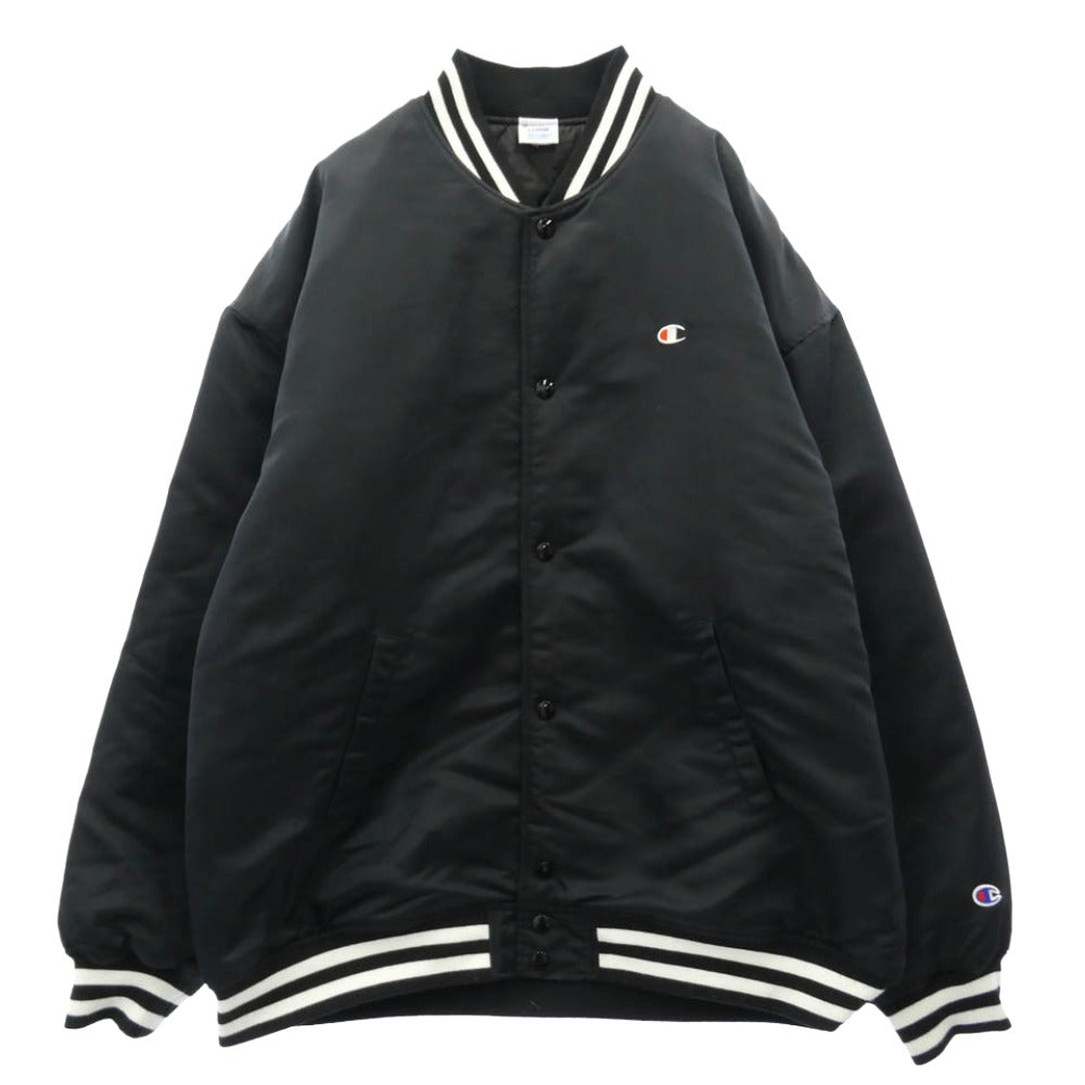 Champion チャンピオン C8-Y611 ナイロン スタジャン バーシティ ジャケット XL ブラック系 X LARGE【中古】
