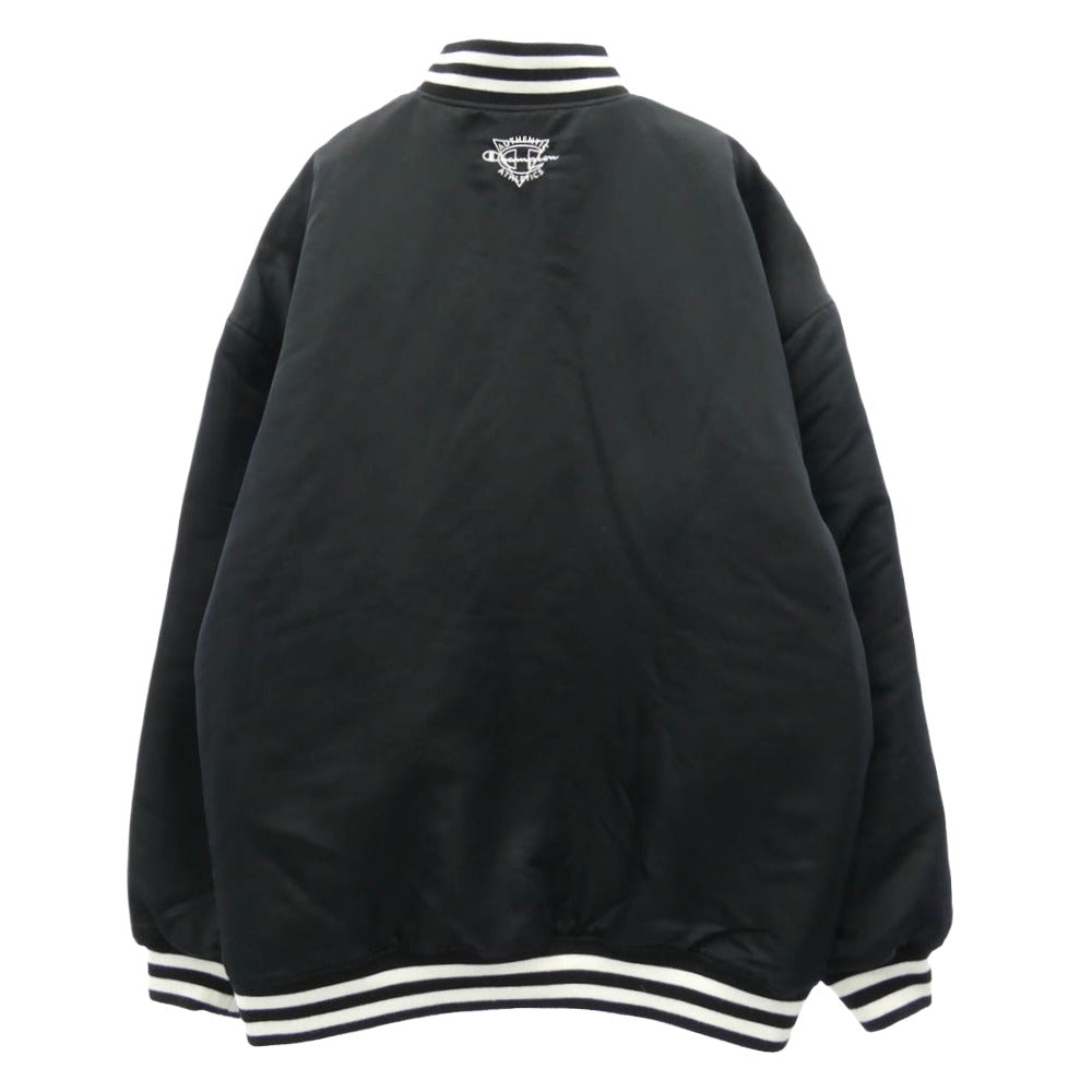Champion チャンピオン C8-Y611 ナイロン スタジャン バーシティ ジャケット XL ブラック系 X LARGE【中古】