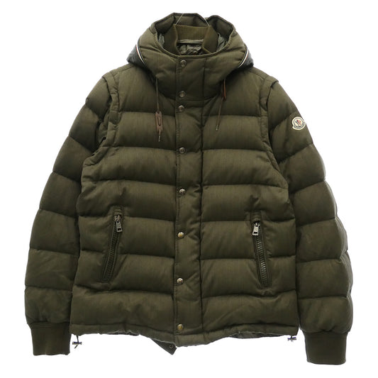 MONCLER モンクレール 120914190905 HEM GIUBBOTTO 袖ロゴワッペン 2way ダウン ベスト ジャケット カーキ系 2【中古】