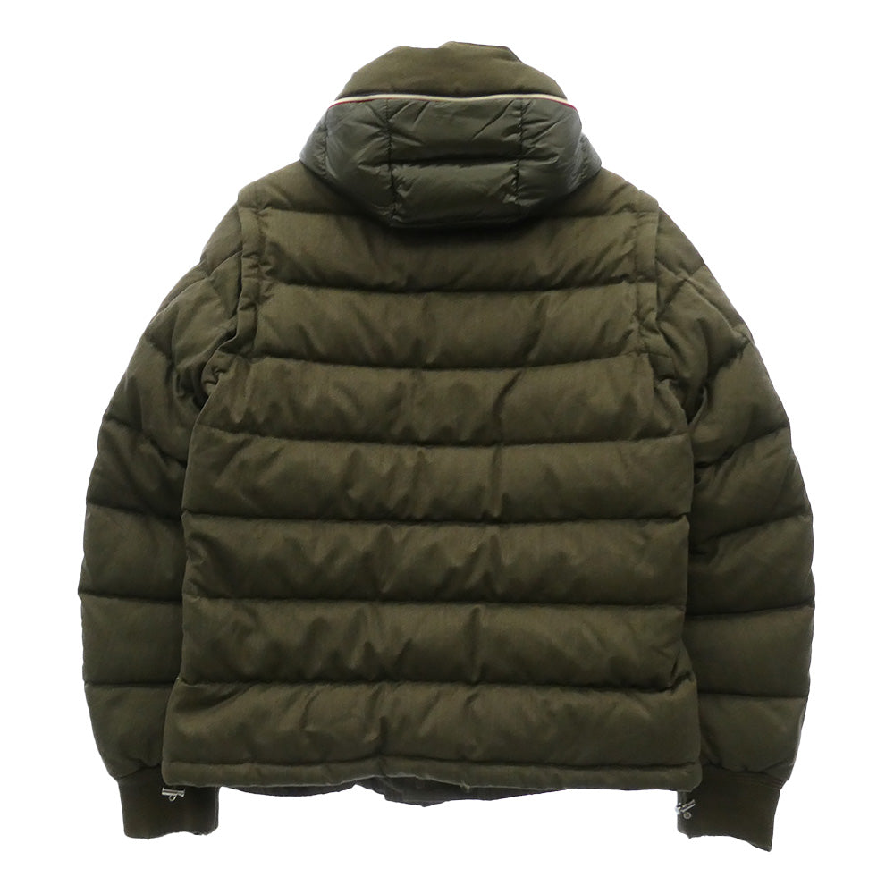 MONCLER モンクレール 120914190905 HEM GIUBBOTTO 袖ロゴワッペン 2way ダウン ベスト ジャケット カーキ系 2【中古】 MONCLER モンクレール 120914190905 HEM GIUBBOTTO 袖ロゴワッペン