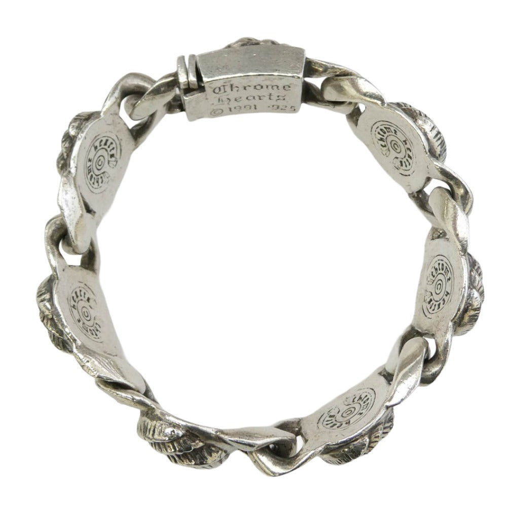 CHROME HEARTS クロムハーツ（原本無） CROW クロウリンク ブレスレット 6LINK シルバー系【中古】