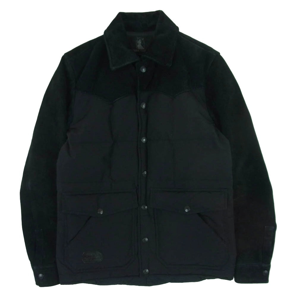 HYSTERIC GLAMOUR ヒステリックグラマー 4AB-1991 スエード ヨーク切替 ダウン ジャケット ブラック系 ダークネイビー系 S【中古】