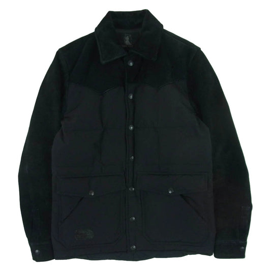 HYSTERIC GLAMOUR ヒステリックグラマー 4AB-1991 スエード ヨーク切替 ダウン ジャケット ブラック系 ダークネイビー系 S【中古】