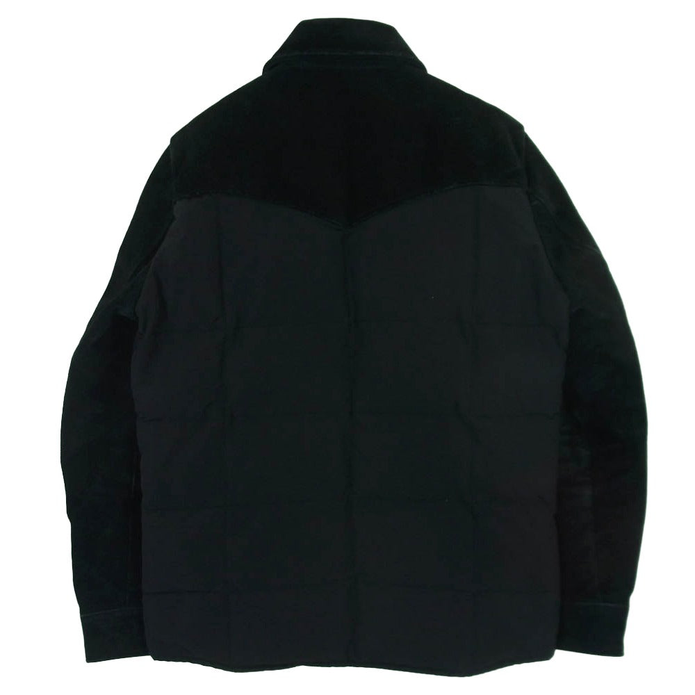 HYSTERIC GLAMOUR ヒステリックグラマー 4AB-1991 スエード ヨーク切替 ダウン ジャケット ブラック系 ダークネイビー系 S【中古】