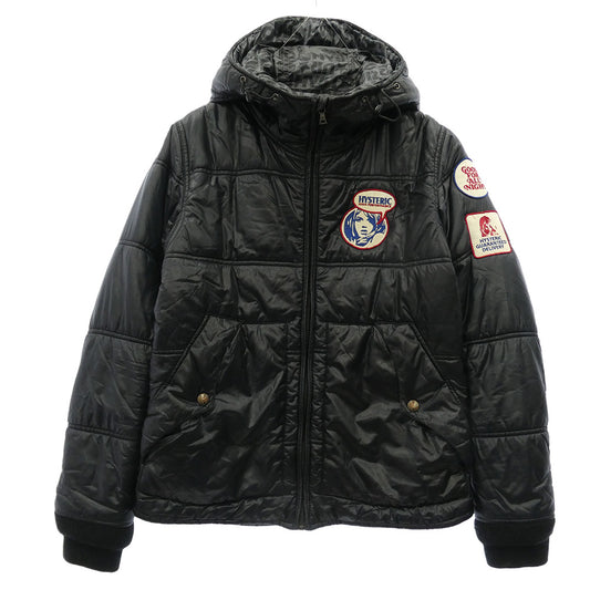 HYSTERIC GLAMOUR ヒステリックグラマー 0213AB01 PRIMALOFT ワッペン付き プリマロフト 中綿 ジャケット ブラック系 S【中古】