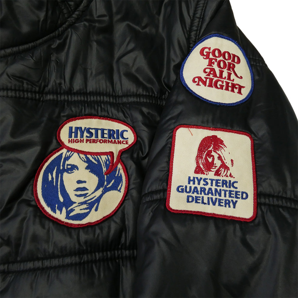 HYSTERIC GLAMOUR ヒステリックグラマー 0213AB01 PRIMALOFT ワッペン付き プリマロフト 中綿 ジャケット ブラック系 S【中古】