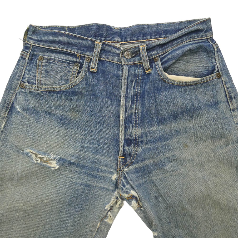 Levi's リーバイス 60s 501 BIG E 移行期 Vステッチ 足長R 不均等V デニム パンツ インディゴブルー系【中古】
