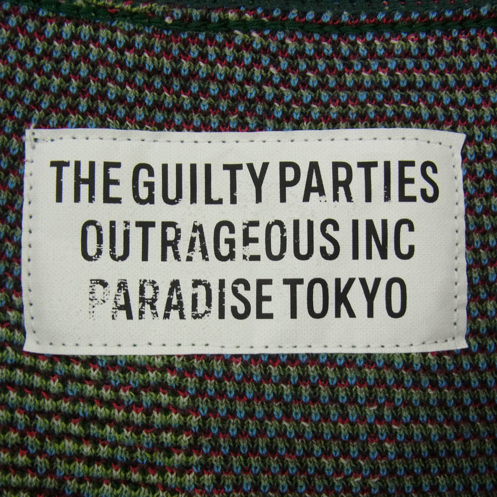 WACKO MARIA ワコマリア ROSE JACQUARD SWEATER ローズ ジャカード セーター ニット グリーン系 M【中古】