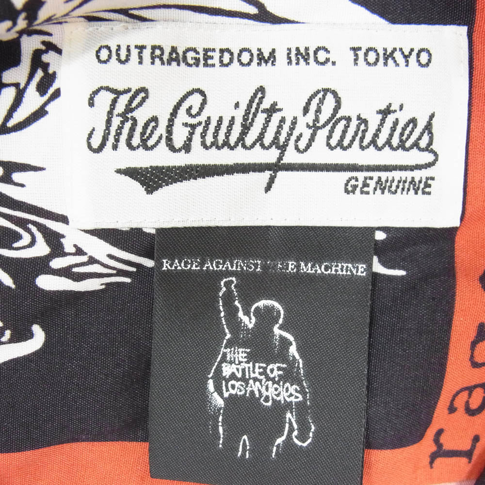 WACKO MARIA ワコマリア 20SS Rage Against The Machine レイジ・アゲインスト・ザ・マシン オープンカラー 開襟 半袖 アロハ シャツ レッド系 M【中古】