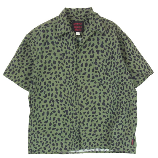 WACKO MARIA ワコマリア 23SS GRAMICCI-WM-OC01 × GRAMICCI グラミチ LEOPARD Open Collar Shirt レオパード オープンカラー 開襟 半袖 シャツ グリーン系 M【中古】