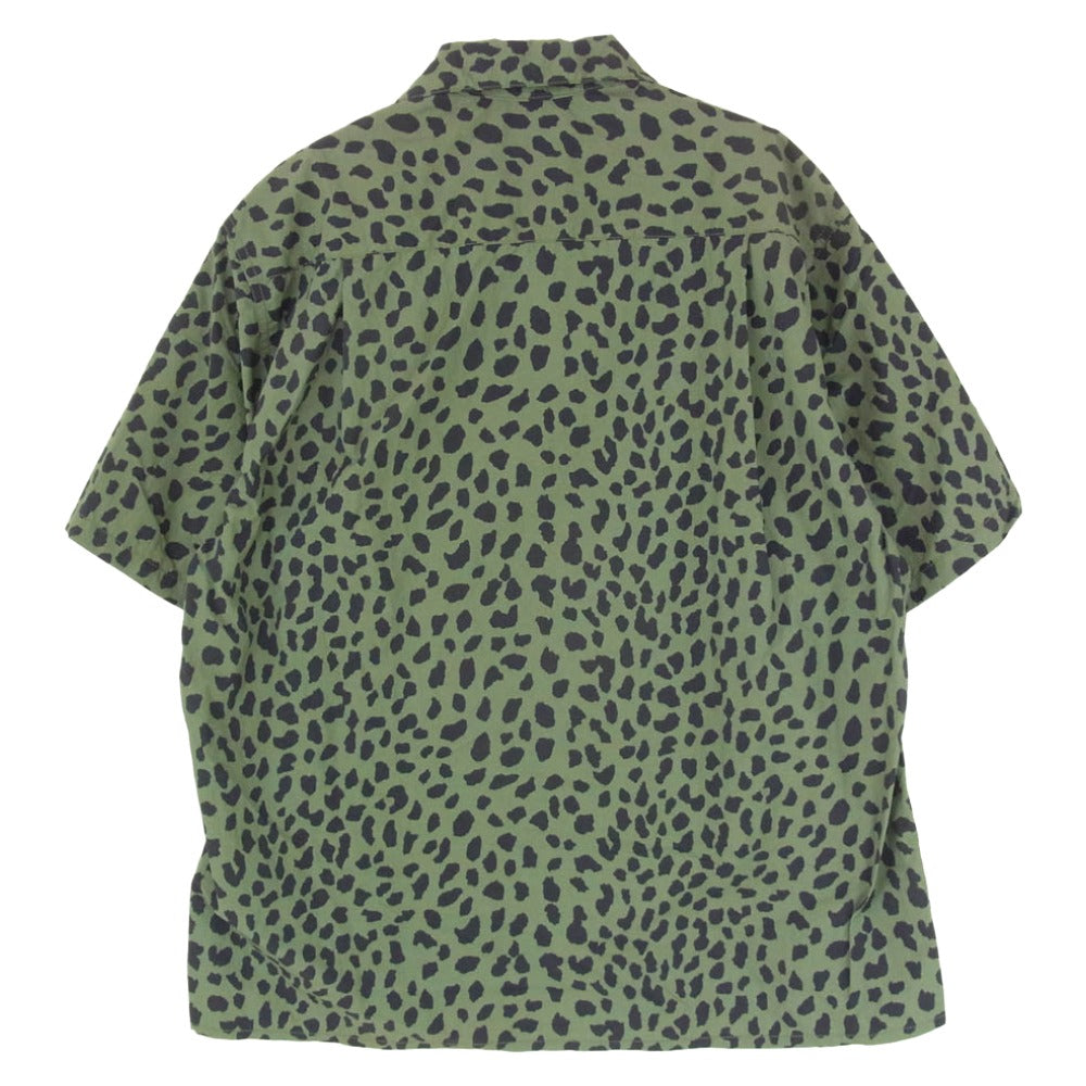 WACKO MARIA ワコマリア 23SS GRAMICCI-WM-OC01 × GRAMICCI グラミチ LEOPARD Open Collar Shirt レオパード オープンカラー 開襟 半袖 シャツ グリーン系 M【中古】