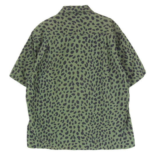 WACKO MARIA ワコマリア 23SS GRAMICCI-WM-OC01 × GRAMICCI グラミチ LEOPARD Open Collar Shirt レオパード オープンカラー 開襟 半袖 シャツ グリーン系 M【中古】