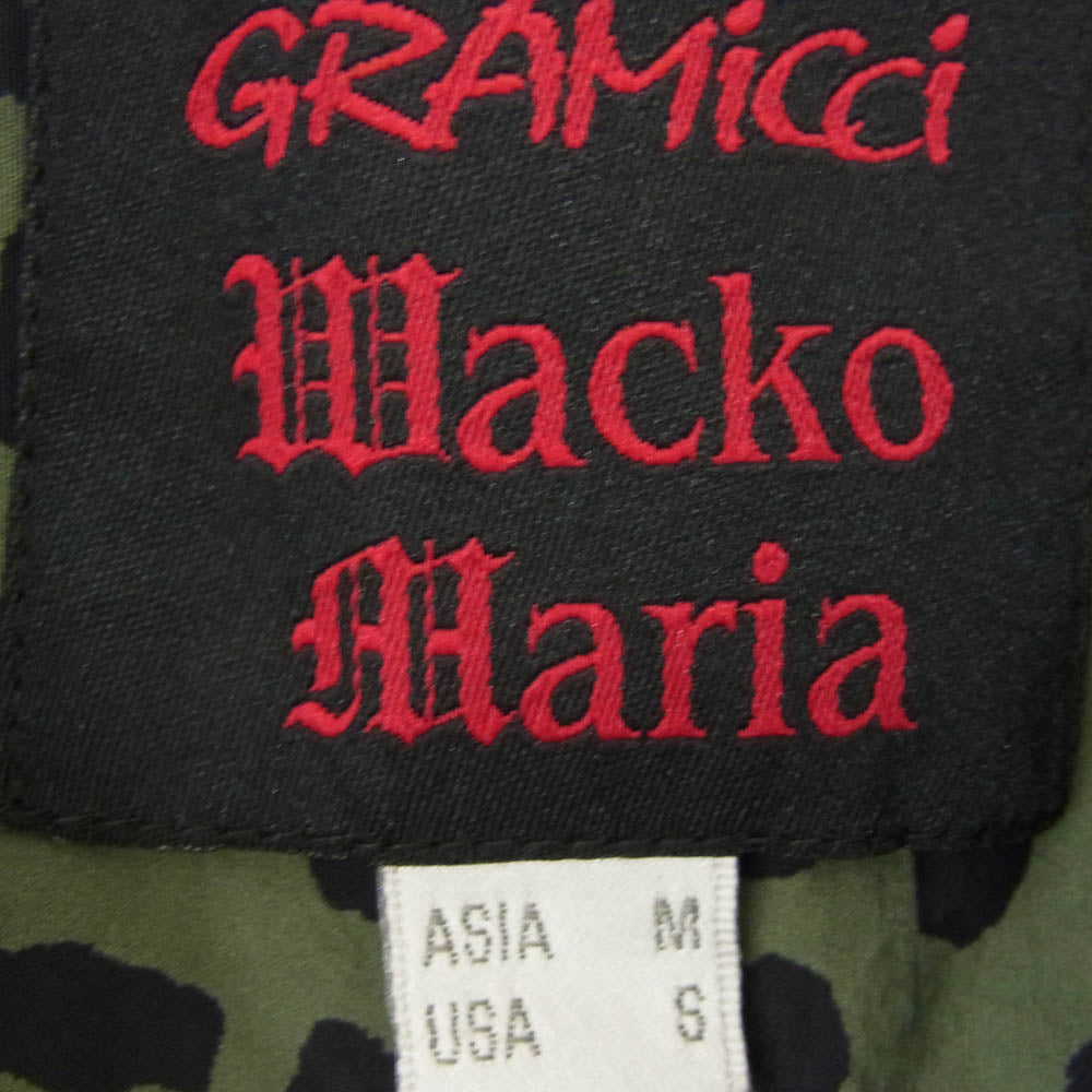 WACKO MARIA ワコマリア 23SS GRAMICCI-WM-OC01 × GRAMICCI グラミチ LEOPARD Open Collar Shirt レオパード オープンカラー 開襟 半袖 シャツ グリーン系 M【中古】