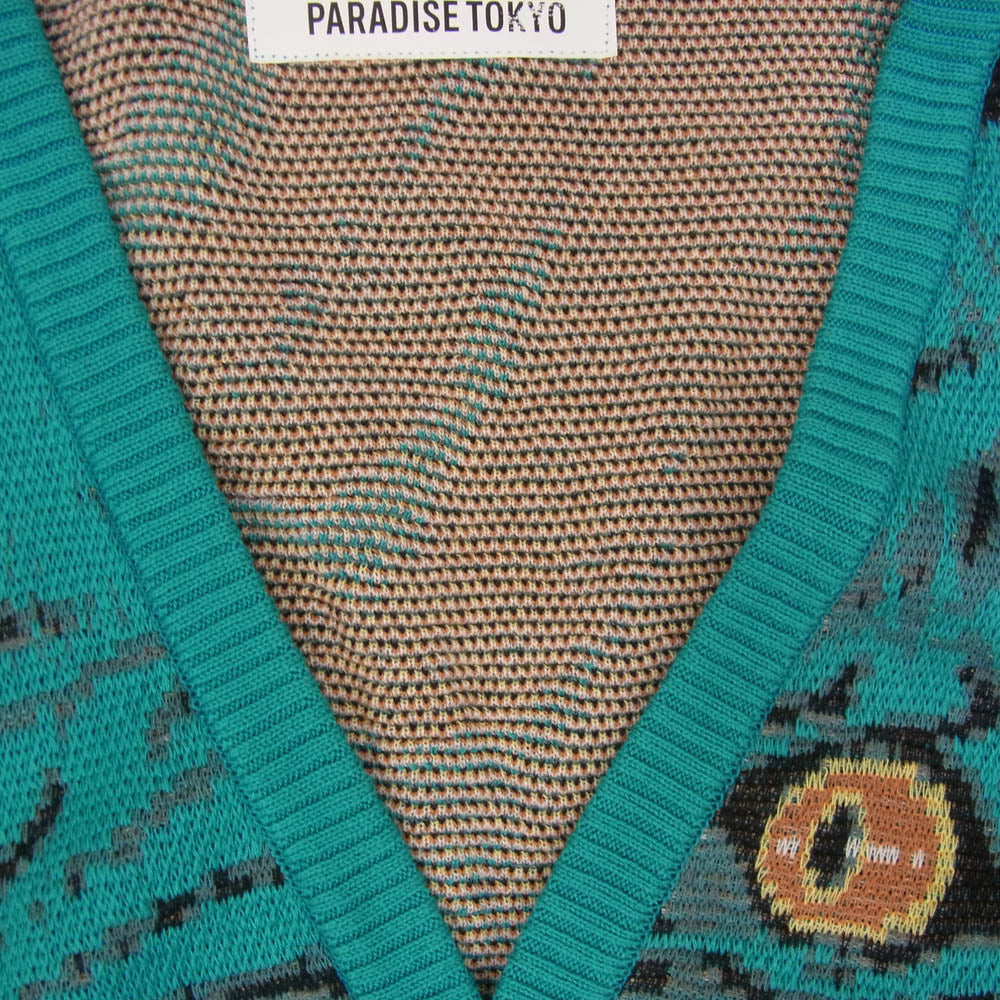 WACKO MARIA ワコマリア × TIM LEHI ティムリーハイ KNIT JACQUARD CARDIGAN ニット ジャカード 」カーディガン ブルー系 M【中古】