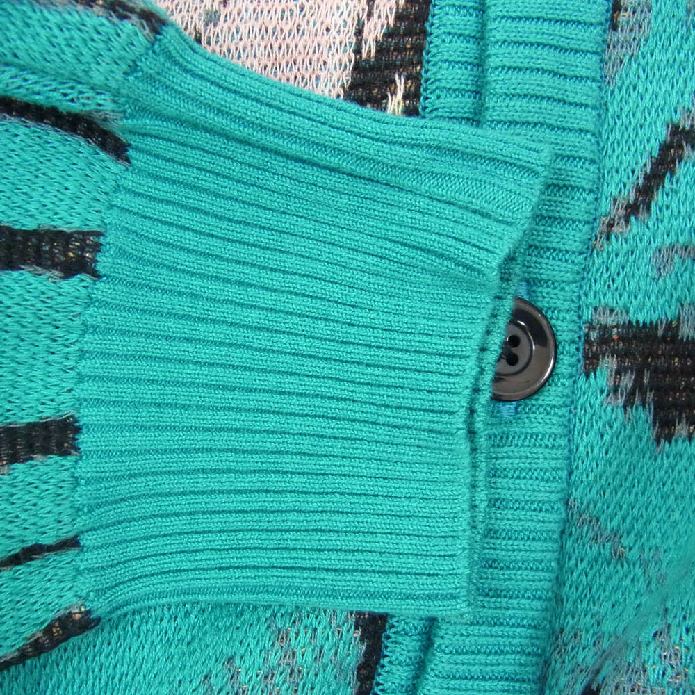 WACKO MARIA ワコマリア × TIM LEHI ティムリーハイ KNIT JACQUARD CARDIGAN ニット ジャカード 」カーディガン ブルー系 M【中古】