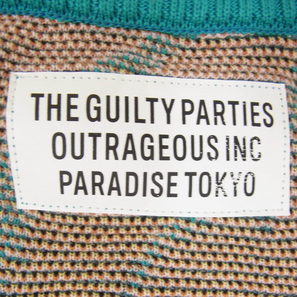 WACKO MARIA ワコマリア × TIM LEHI ティムリーハイ KNIT JACQUARD CARDIGAN ニット ジャカード 」カーディガン ブルー系 M【中古】
