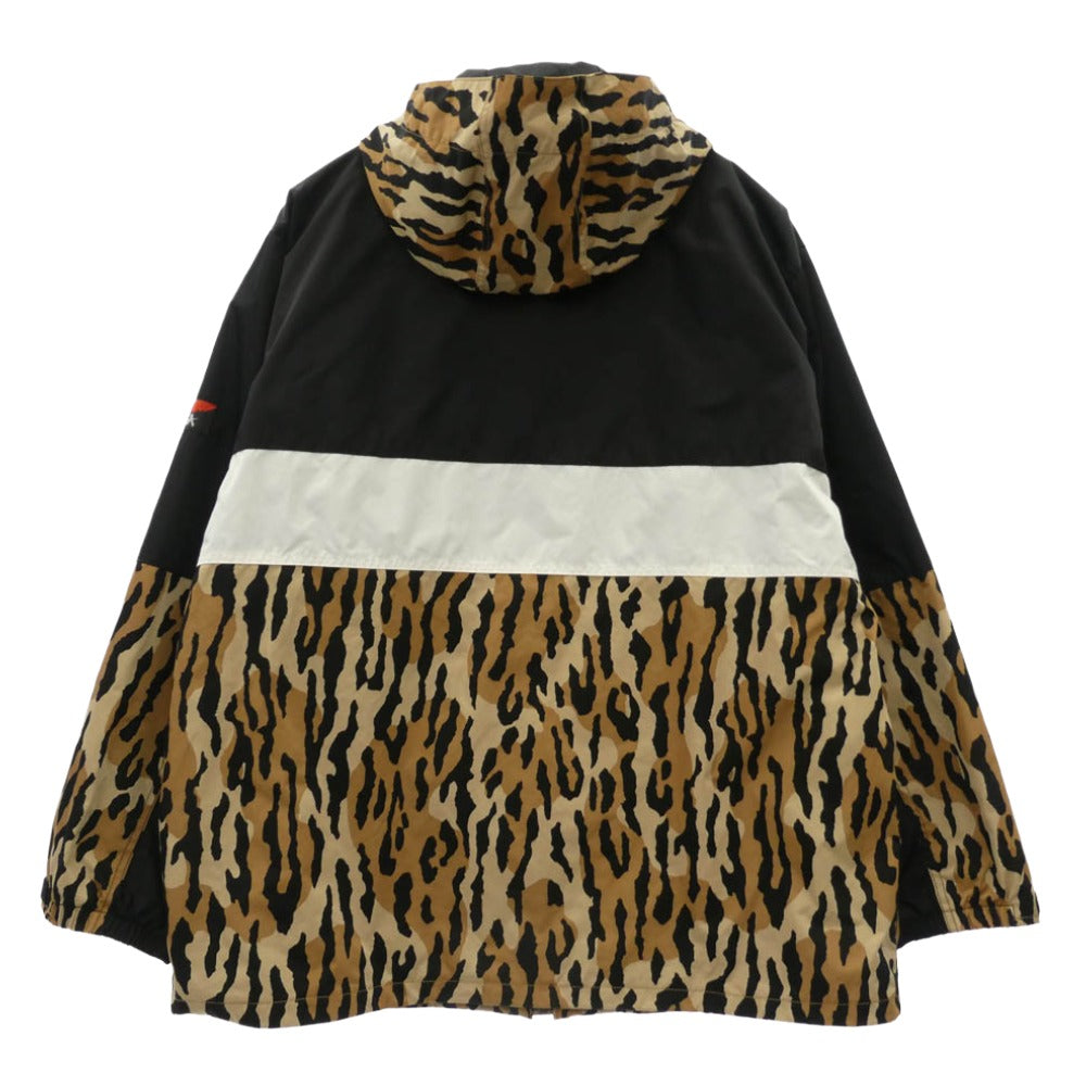 WACKO MARIA ワコマリア 21AW 21FW-WMO-NA08 × NANGA ナンガ LEOPARD MOUNTAIN PARKA レオパード マウンテンパーカー ジャケット ブラック系 ブラウン系 L【美品】【中古】