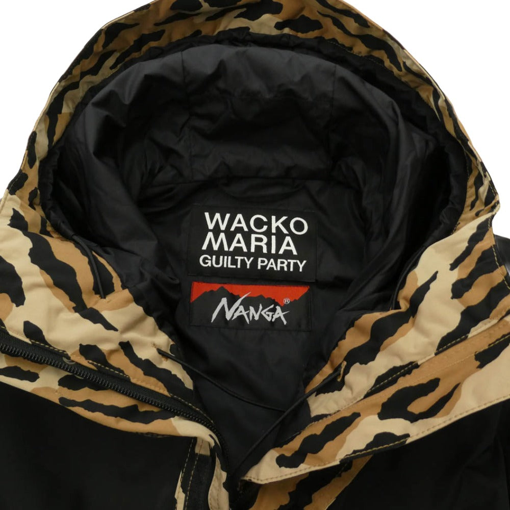 WACKO MARIA ワコマリア 21AW 21FW-WMO-NA08 × NANGA ナンガ LEOPARD MOUNTAIN PARKA レオパード マウンテンパーカー ジャケット ブラック系 ブラウン系 L【美品】【中古】