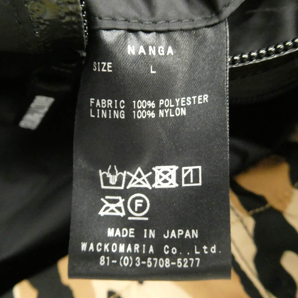 WACKO MARIA ワコマリア 21AW 21FW-WMO-NA08 × NANGA ナンガ LEOPARD MOUNTAIN PARKA レオパード マウンテンパーカー ジャケット ブラック系 ブラウン系 L【美品】【中古】