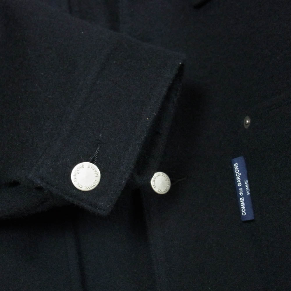 COMME des GARCONS HOMME コムデギャルソンオム 21AW HH-J027 メルトン ウール ジャケット ブルゾン ブラック系 XS【中古】