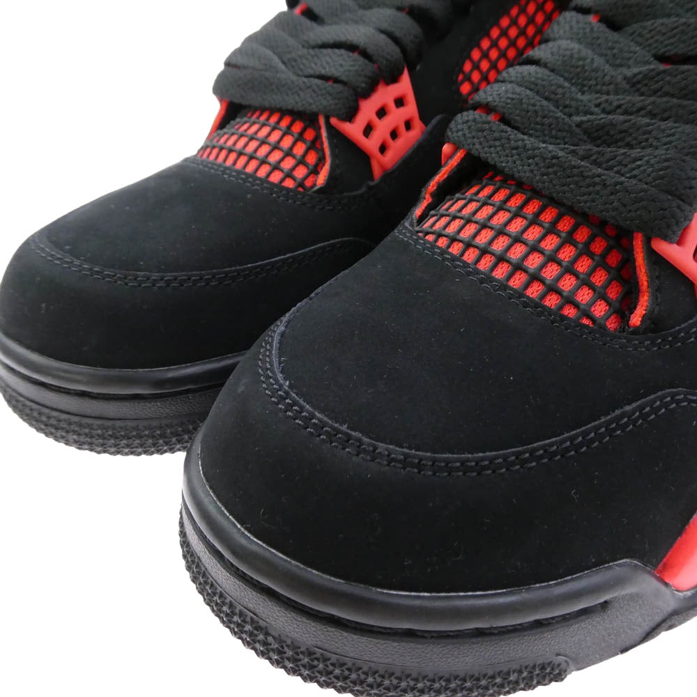 NIKE ナイキ 22AW CT8527-016 Air Jordan 4 Red Thunder Crimson 【フェイクバスターズ鑑定済】エアジョーダン4 レッド サンダー クリムゾン スニーカー ブラック系 レッド系 27.5cm【極上美品】【中古】